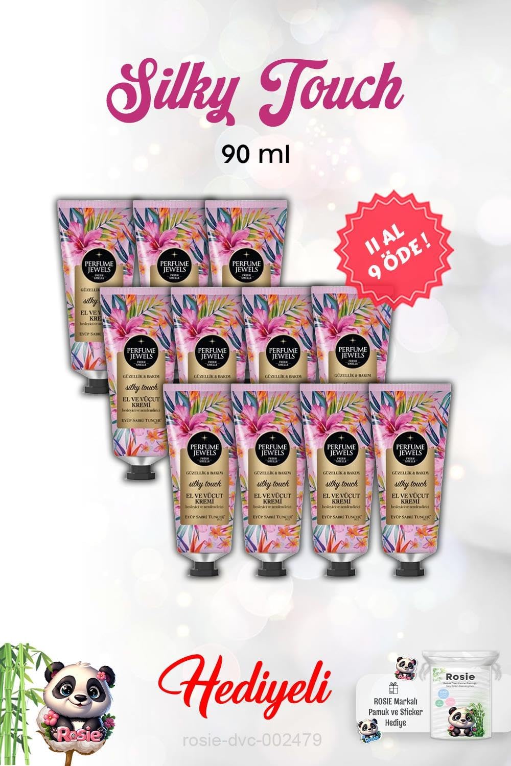 11 AL 9 ÖDE El Ve Vücut Kremi Silky Tüp 50 Ml ve Rosie