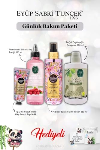 Zeytinyağlı Şampuan,Tonik Frambuazlı,Vücut Spreyi Splash Silky ve Kremi ve Rosie