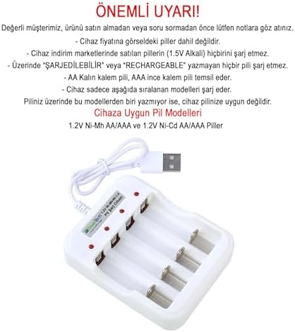 Alternative view of Pil Şarj Cihazı (Dört Yuvalı) - 1.2V Ni-Mh/Ni-Cd AA/AAA/GT-BC04