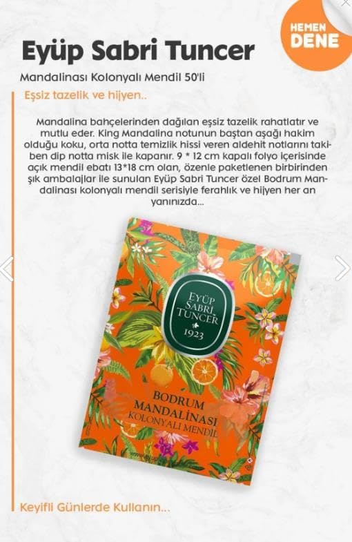 Okyanus ve Kiraz Çiçeği 150'li, Mandalina 50'li Mendil Seti Zeytinyağlı Losyon 280 ml ve Rosie