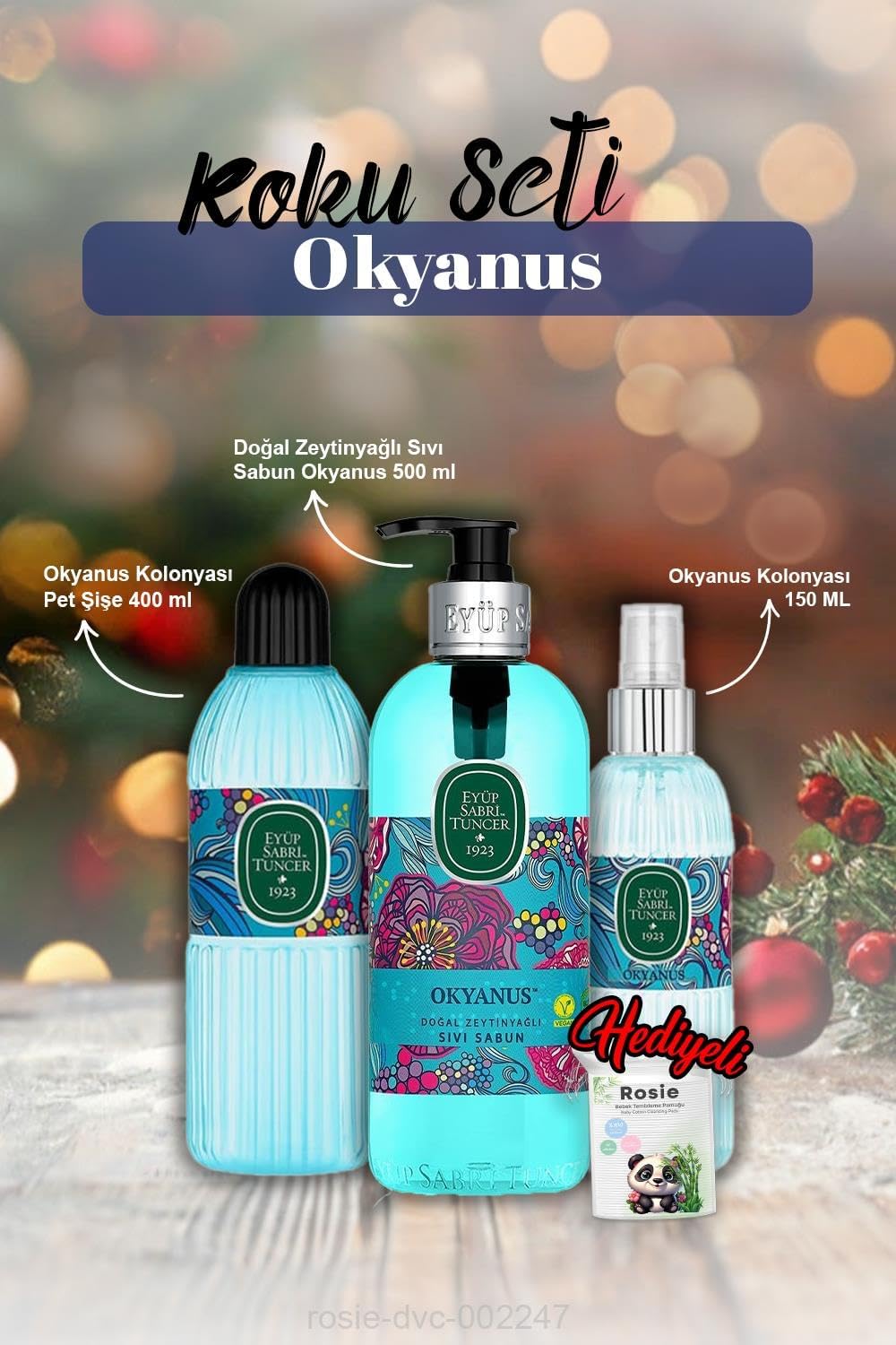 Alternative view of 400ml ve 150ml Okyanus Kolonya, Sıvı Sabun 500ml ve Rosie Pamuk