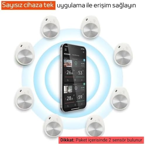 Alternative view of DTH-8001 2'li Bluetooth Sıcaklık Nem Kayıt Cihazı, Hafızalı ve Akıllı Mobil Uygulamalı Datalogger, Sınırsız Cihaza Uzaktan ve Kablosuz Bağlanın