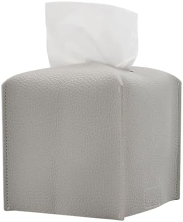 Alternative view of Modern PU Deri Peçete Kutusu Kapağı, Banyo, Basit Düz Renk Tutucu Kare Peçete Çantası, Ofis, Araba, Açık Çadır, Yemek Masası için İdeal, 13 x 13 x 13 cm, Gümüş