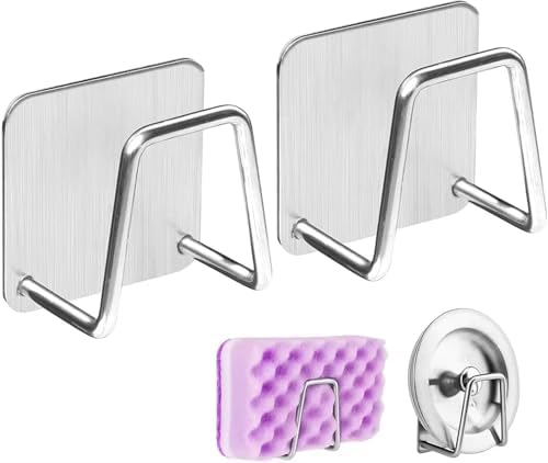 Alternative view of 2 Adet Metal Bulaşık Sungeri Askısı, Eviye Lavabo İçi Bulaşık Sungeri Askısı, Çok Amaçlı Kanca, Paslanmaz Çelik, Mutfakta Düzen Sağlayıcı, Dayanıklı ve Şık Tasarım