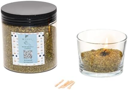 Jasmine Kokulu Yeşil Yaratıcı İnci Tozu Mum (30 adet fitil ile birlikte)-250 gr