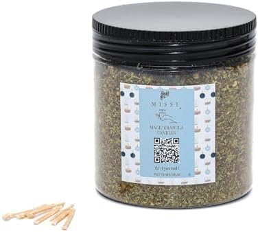 Alternative view of Jasmine Kokulu Yeşil Yaratıcı İnci Tozu Mum (30 adet fitil ile birlikte)-250 gr