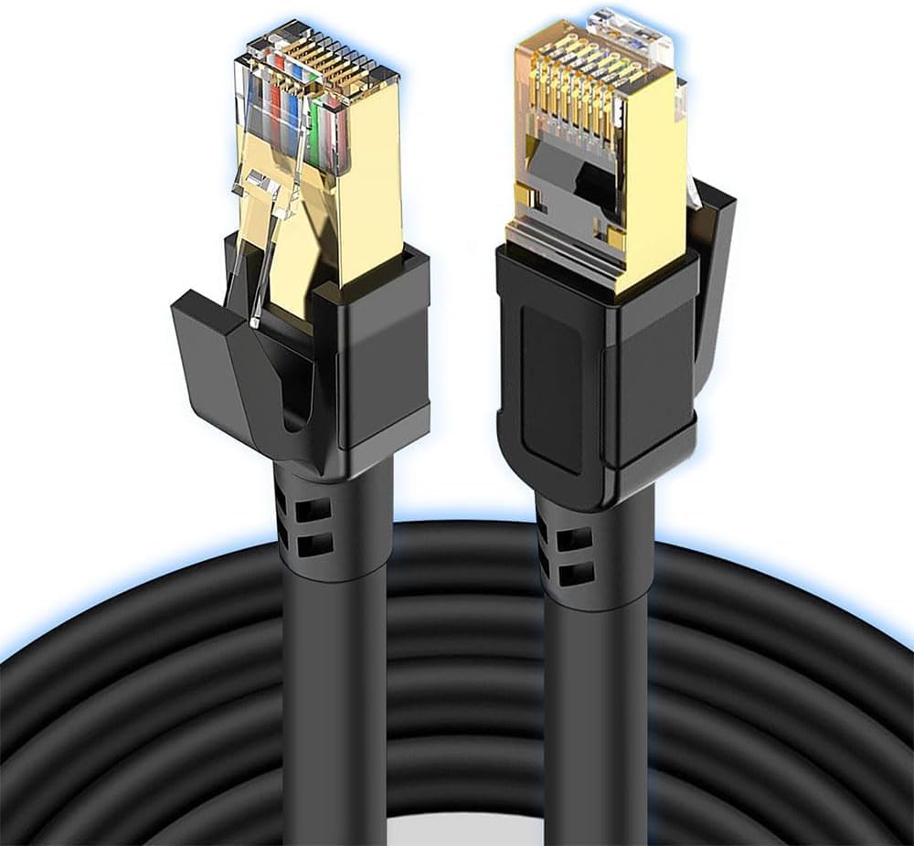 Alternative view of CAT8 Ethernet Kablosu, Yüksek Hızlı ve Dayanıklı CAT8, Yüksek Hızlı ve Dayanıklı CAT8 LAN Ağ Kablosu 40Gbps, 2000Mhz,Siyah,2m