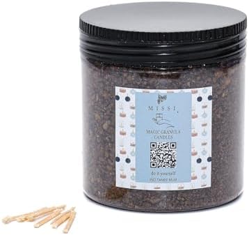 Vanilya Kokulu Siyah Yaratıcı İnci Tozu Mum (30 adet fitil ile birlikte)-250 gr