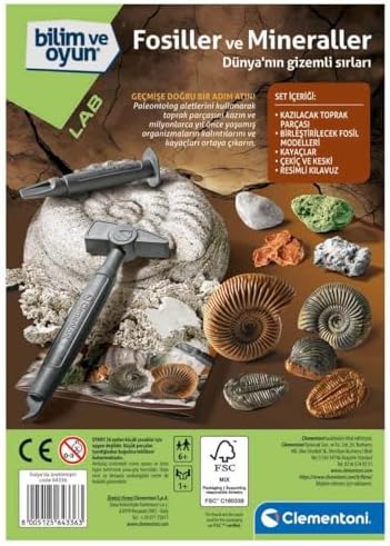 Bilim ve Oyun Fosiller ve Mineraller Kazı Seti