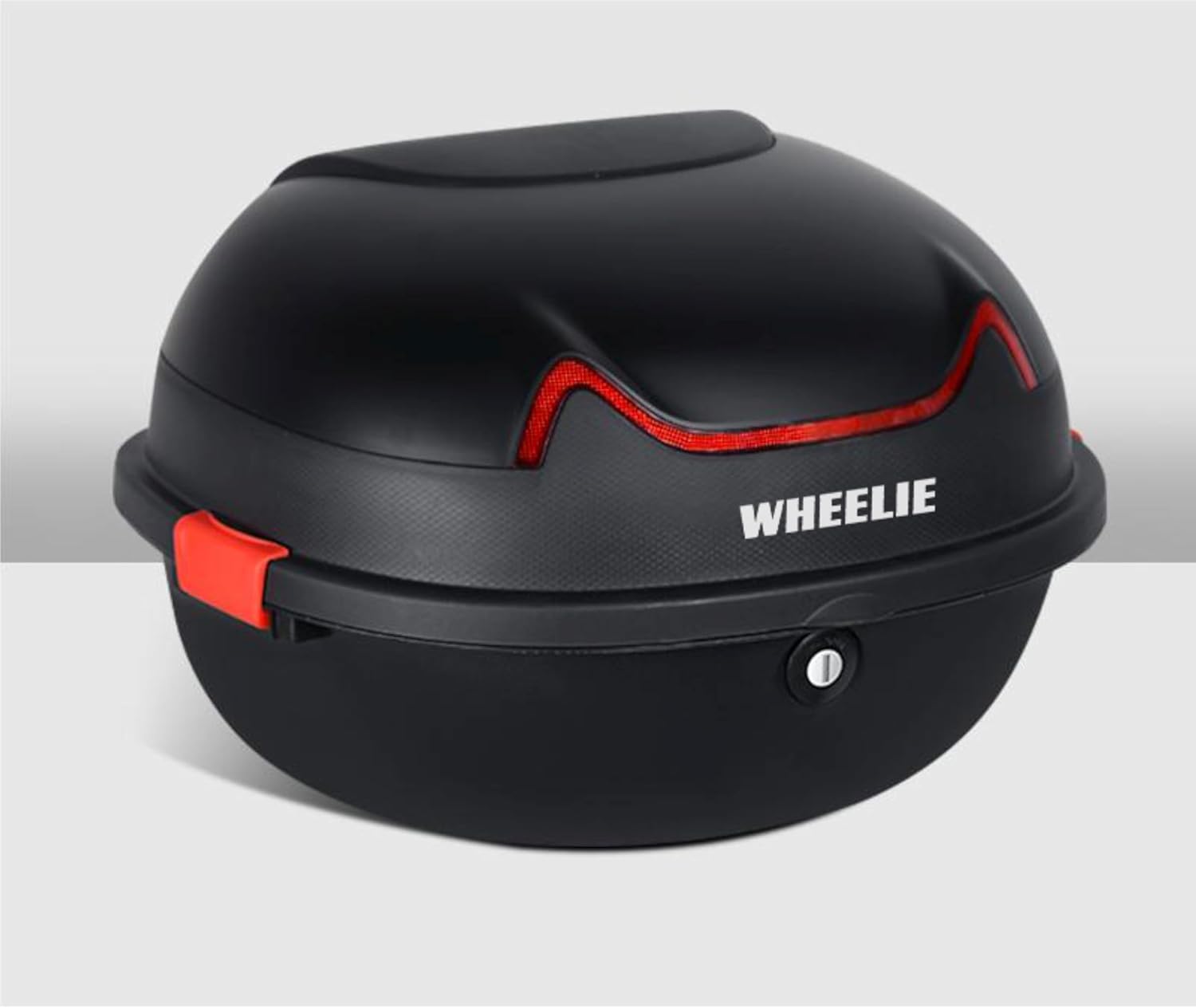 WHEELIE XT11-FS 28 Litre Motosiklet Arka Çanta Mat Siyah Su Geçirmez ABS Top Çift Kilitleme Üniversal
