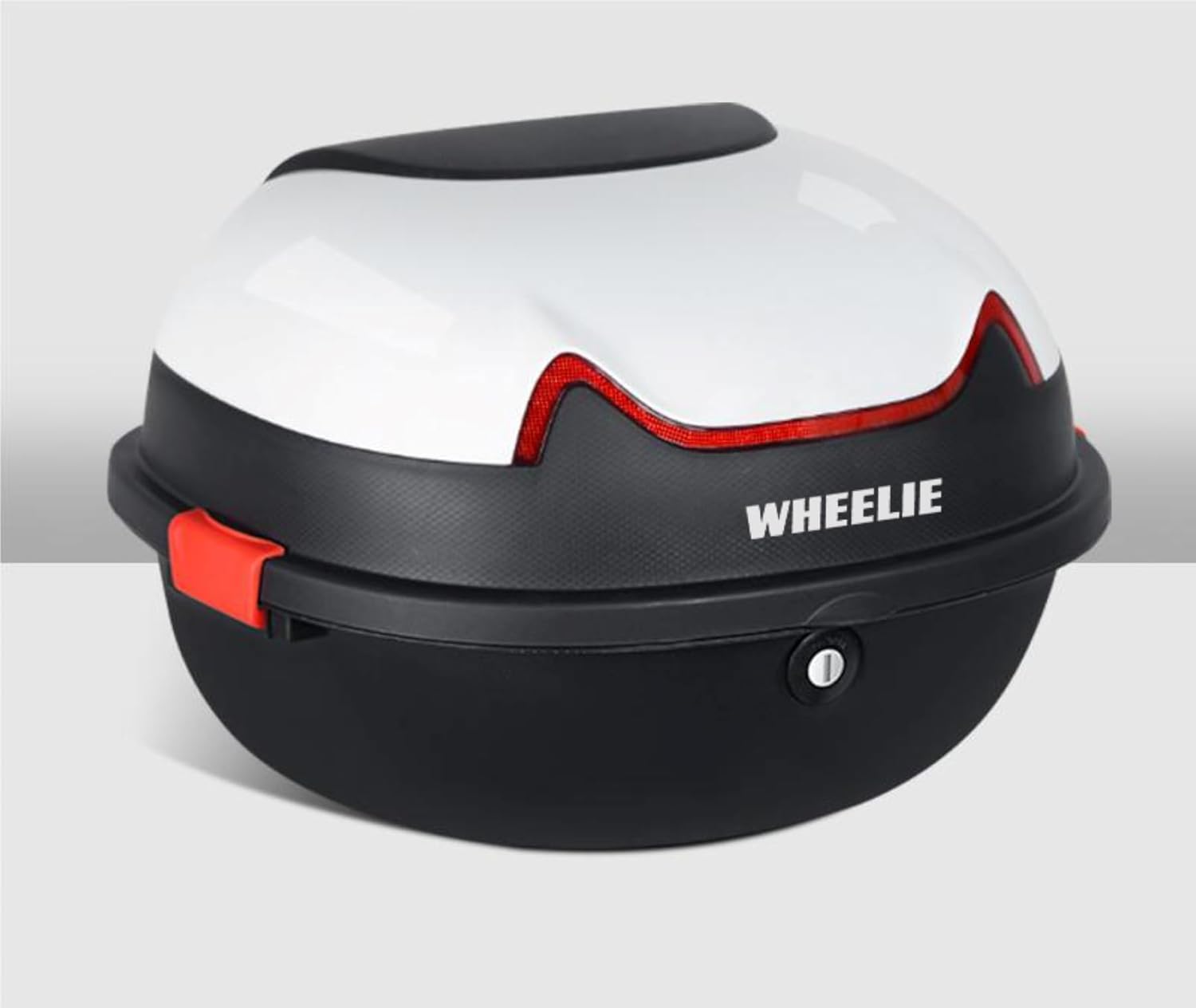 Alternative view of WHEELIE XT11-W 28 Litre Motosiklet Arka Çanta Beyaz Parlak Su Geçirmez ABS Top Çift Kilitleme Üniversal