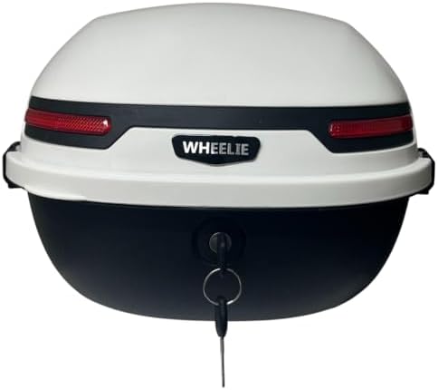 Alternative view of WHEELIE XT21-W 28 Litre Motosiklet Arka Çanta Beyaz Parlak Su Geçirmez ABS Top Çift Kilitleme Üniversal