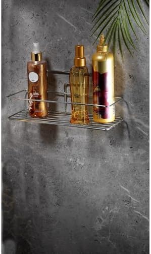 Alternative view of Yapışkanlı Banyo Düzenleyici Şampuanlık Duş Rafı Krom 2 Telli Tş-01