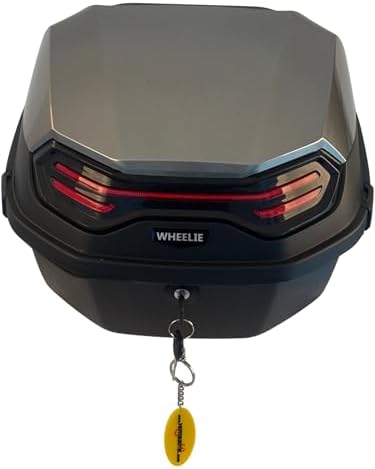 WHEELIE XT08-HG 32 Litre Motosiklet Arka Çanta Gri Parlak Su Geçirmez ABS Çift Kilitleme Üniversal