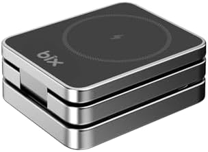 Bix BXMW7 3’ü 1 Arada 15W Kablosuz Şarj Cihazı 16, 15, 14, 13, 12 Serisi, Galaxy S24 Telefonlar, AirPods ve Uyumlu Katlanabilir Manyetik Tasarım Telefon Standı