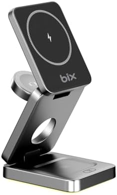 Alternative view of Bix BXMW7 3’ü 1 Arada 15W Kablosuz Şarj Cihazı 16, 15, 14, 13, 12 Serisi, Galaxy S24 Telefonlar, AirPods ve Uyumlu Katlanabilir Manyetik Tasarım Telefon Standı