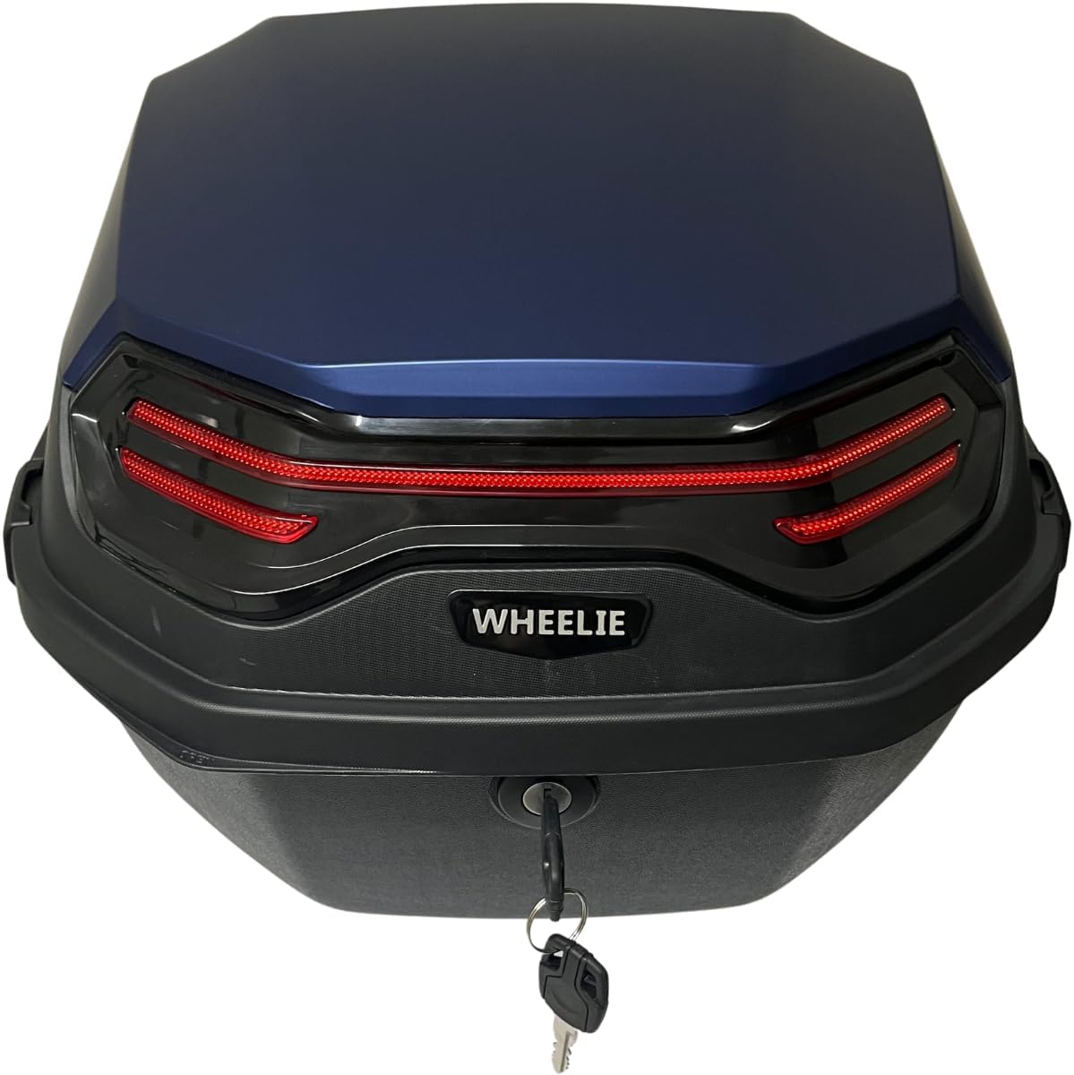 WHEELIE XT08-BL 32 Litre Motosiklet Arka Çanta Mavi Mat Su Geçirmez ABS Top Çift Kilitleme Üniversal