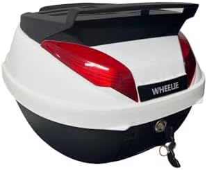 WHEELIE XT63-W 42 Litre Motosiklet Arka Çanta Beyaz Su Geçirmez ABS Top Bagaj Üniversal