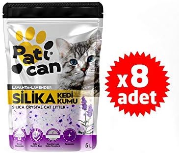 8 ADET LAVANTA SİLİKA KRİSTAL KEDİ KUM 5LT