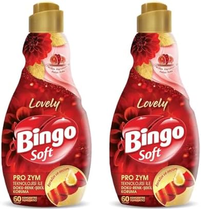 Bingo Soft Lovely Konsantre Çamaşır Yumuşatıcısı, 1440 ml, 2'li Paket, 60 Yıkama