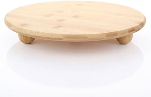 Alternative view of Yuvarlak Bambu Servis Tahtası, 26 cm, Ayaklı, Dekoratif