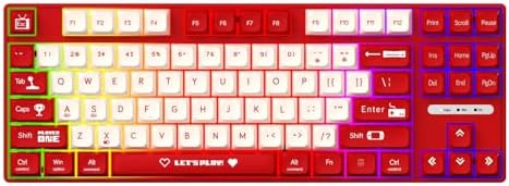 AJAZZ AK870 MC Kablolu Mekanik Oyun Klavyesi Kırmızı Klavye Brown Switch