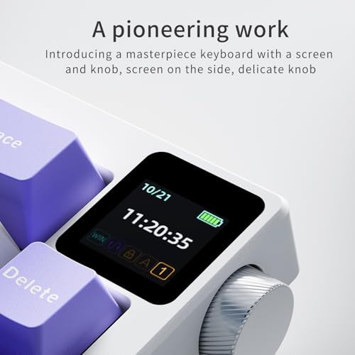 Alternative view of Ajazz AK650 Kablosuz Mekanik Klavye 3 Modlu TFT Ekranlı Hot-Swap-65 Tuşlu RGB Mor/ Switch