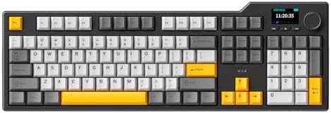 Ajazz AK35i V3 Kablosuz Mekanik Oyuncu Klavyesi-Gasket Gövde Yapısı Dinamik RGB-TFT Ekranlı Siyah/Avakado Switch