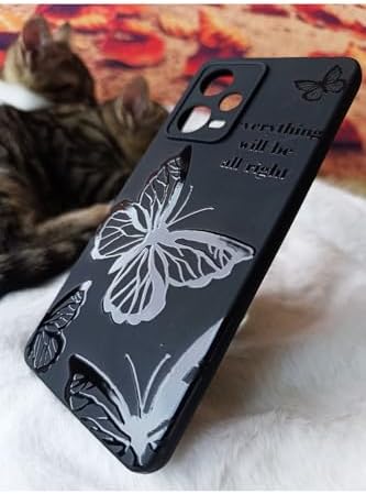 12 Pro 5G İçin Kapak LKL01 Özel Tasarım Laklı Desenli Kılıf Butterfly