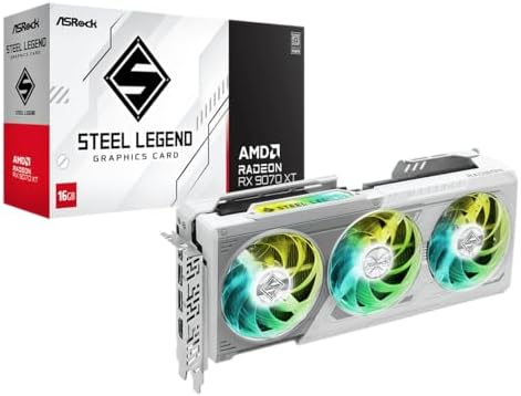 Alternative view of ASRock AMD Radeon RX 9070 XT Steel Legend 16GB Ekran Kartı - 16GB GDDR6, 256-bit, 1x HDMI, 3 x DisplayPort