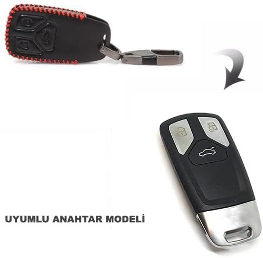 (A4 B9 A5 A6 8S 8W Q5 Q7 4M S4 S5 S7 TT TTS RS RS Uyumlu) Deri Anahtar Kılıfı
