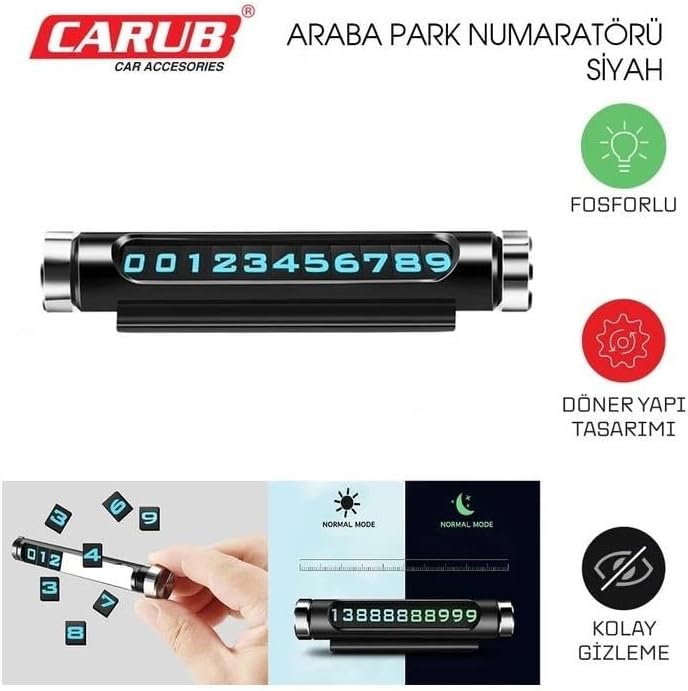 Alternative view of Araba Numaratörü Çevirmeli Lüx Siyah
