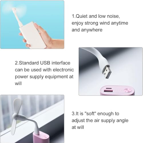 Mini USB vantilatör, Esnek Mini Fan, El Vantilatörü, PC, Powerbank, USB cihazları İle Kullanılabilir, Sessiz Taşınabilir USB Mini Soğutma Fanı Soğutucu, Seyahat Fanı (1 ADET)