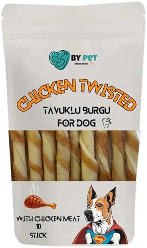 Tavuk Sargılı Köpek Ödül Maması, Köpek Ödül Kemiği, Chicken Twisted, 10 Sticks