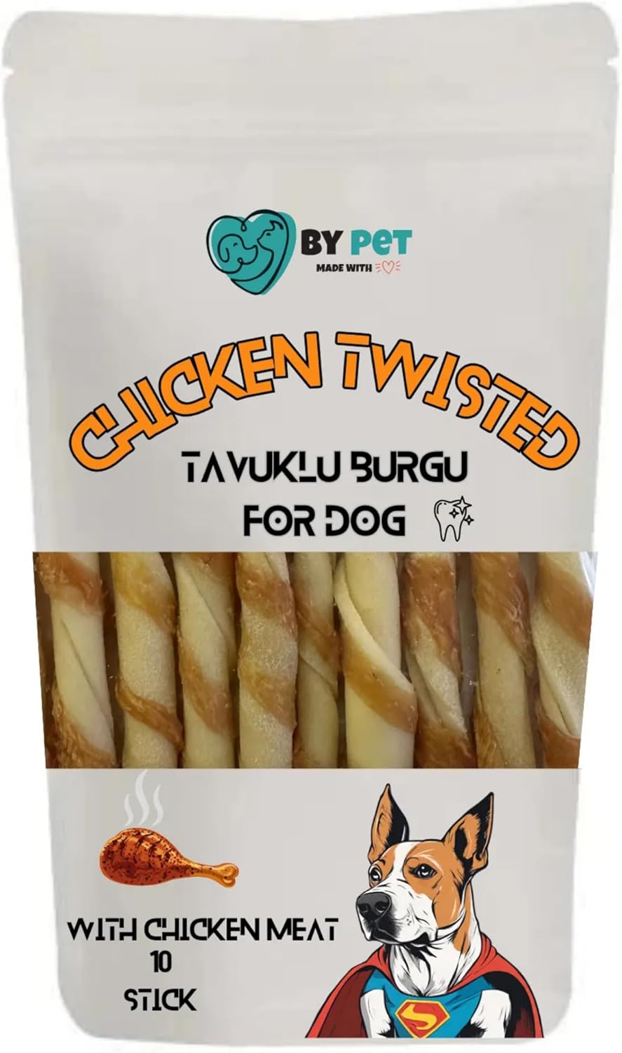 Alternative view of Tavuk Sargılı Köpek Ödül Maması, Köpek Ödül Kemiği, Chicken Twisted, 10 Sticks