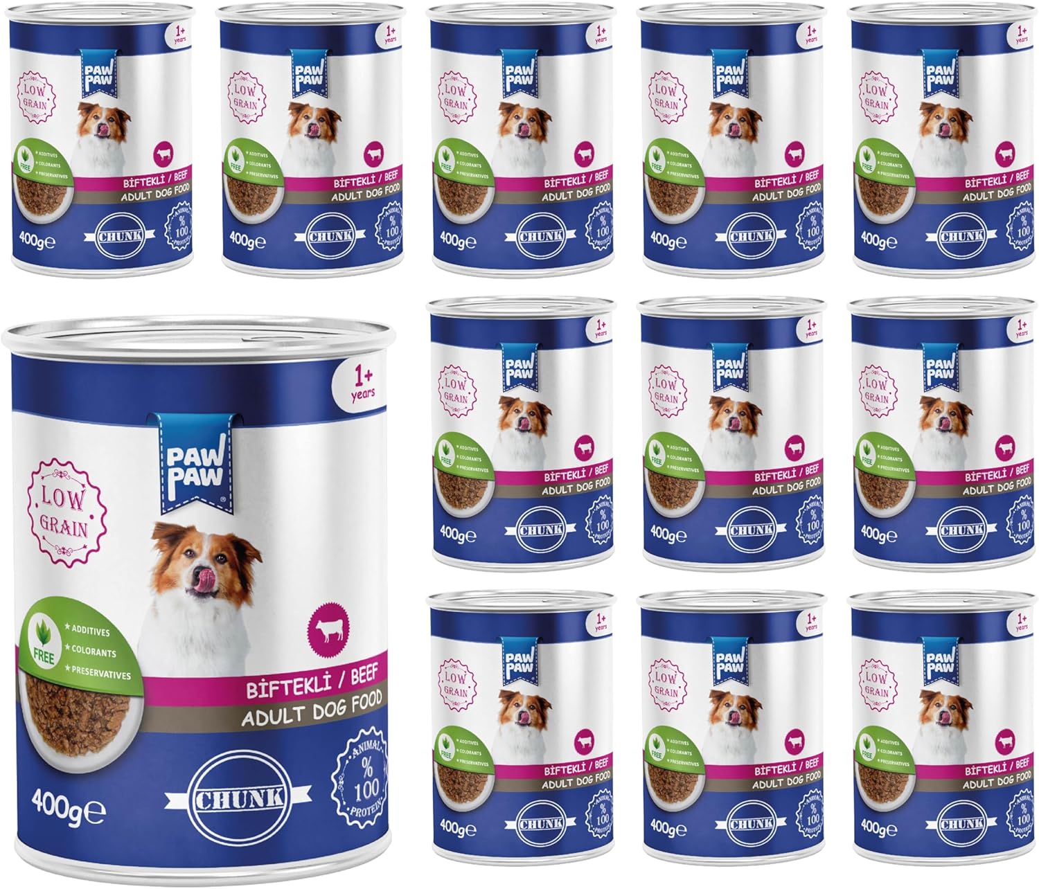 Alternative view of Pawpaw Yetişkin Köpek Biftekli ve Jöleli Konserve Mama 400 Gr x 12 Adet