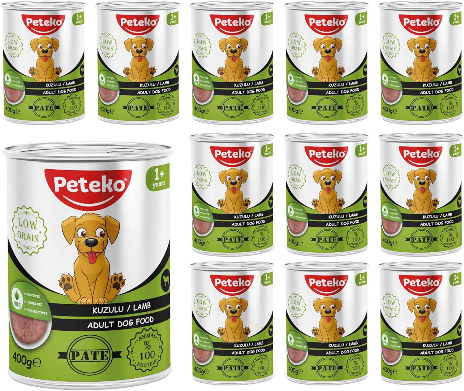 Yetişkin Köpek Kuzulu Pate 400 Gr x 12 adet