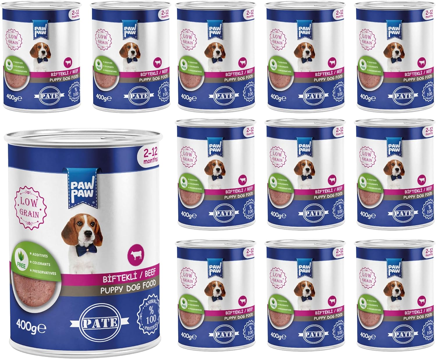 Pawpaw Yavru Köpek Biftekli Pate 400 Gr x 12 Adet