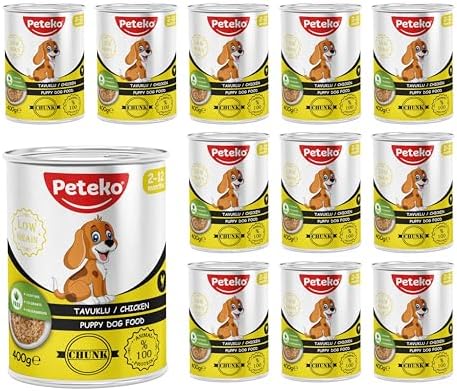 Yavru Köpek Tavuklu ve Jöleli Konserve Mama 400 Gr x 12 adet