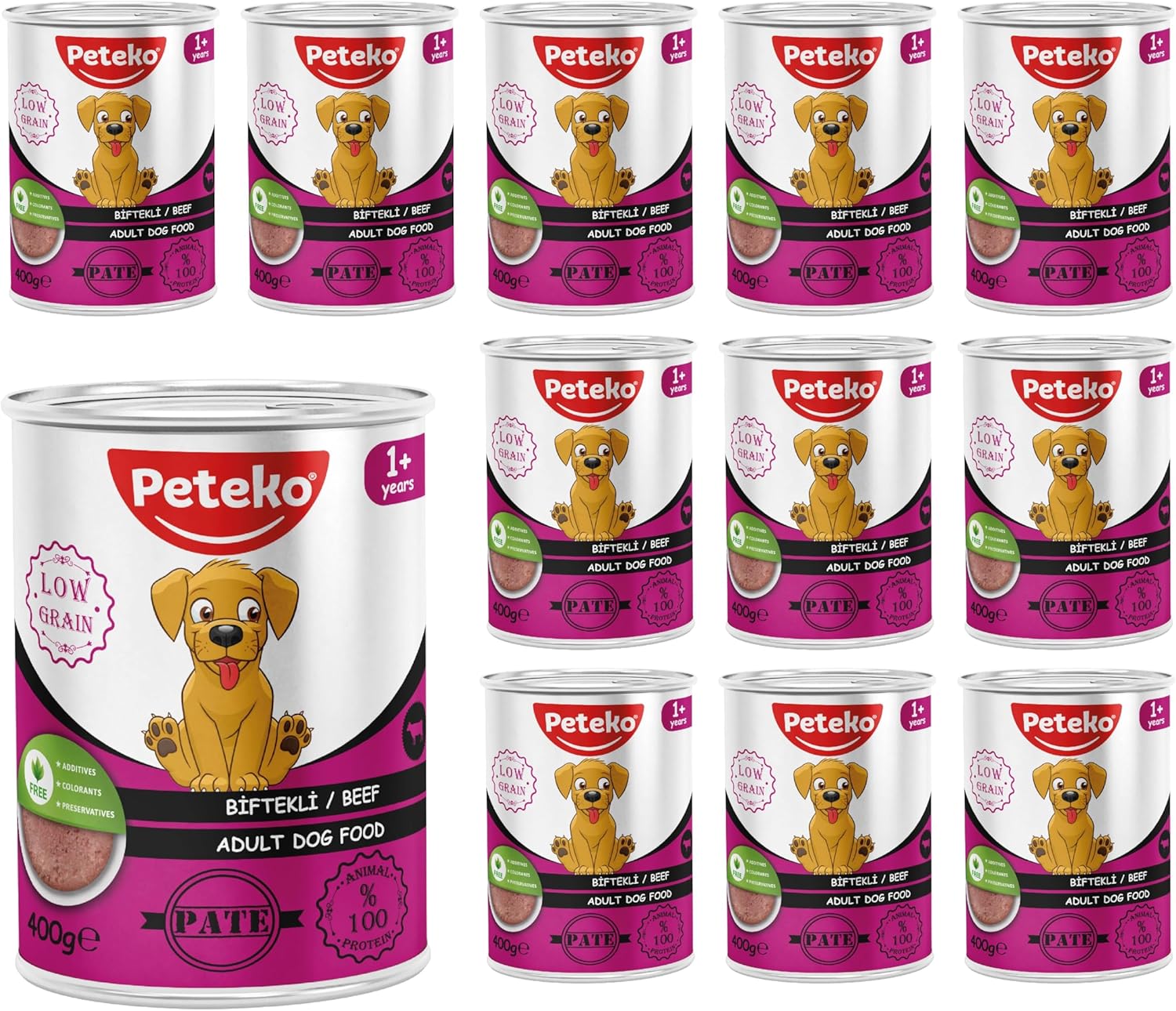 Alternative view of Yetişkin Köpek Biftekli Pate 400 Gr x 12 adet
