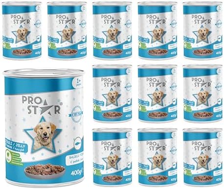 Prostar Yetişkin Köpek Balıklı ve Jöleli Konserve Mama 400 Gr x 12 adet