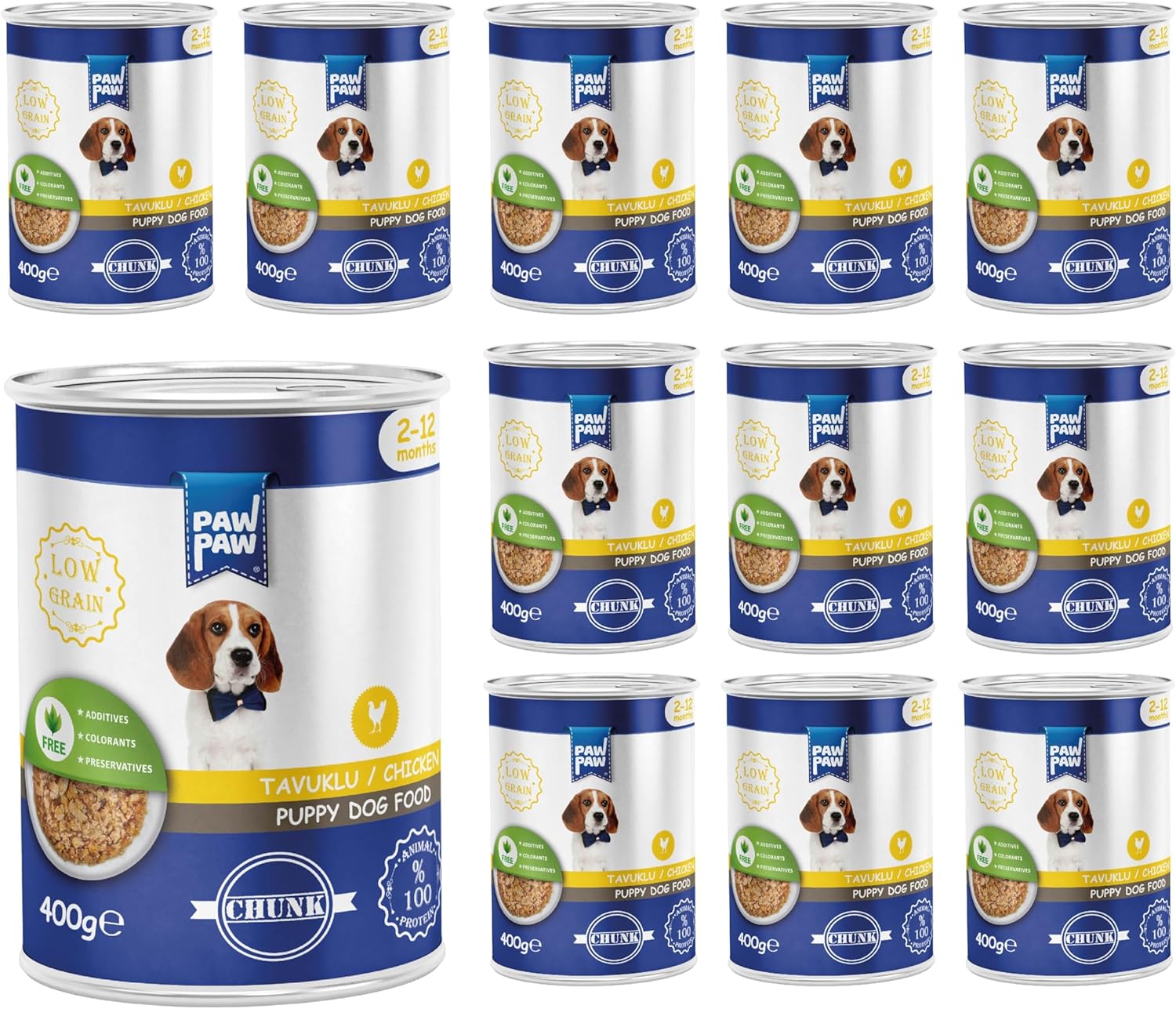 Alternative view of Pawpaw Yavru Köpek Tavuklu ve Jöleli Konserve Mama 400 Gr x 12 Adet