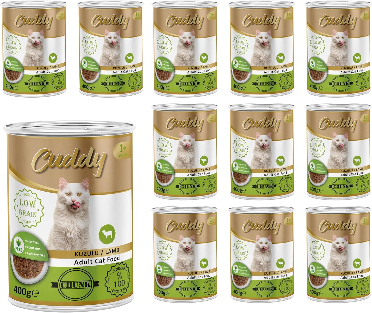 Alternative view of Cuddy Yetişkin Kedi Kuzulu ve Jöleli Konserve Mama 400 Gr x 12 adet