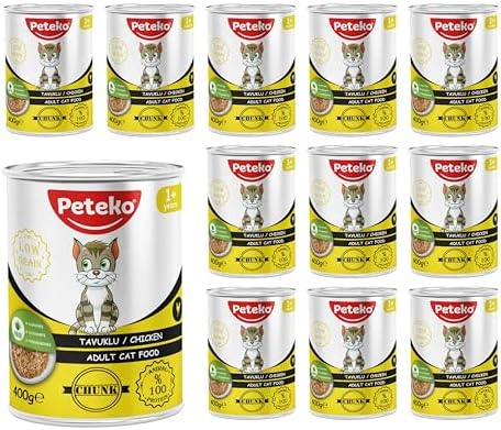 Yetişkin Kedi Tavuklu ve Jöleli Konserve Mama 400 Gr x 12 adet