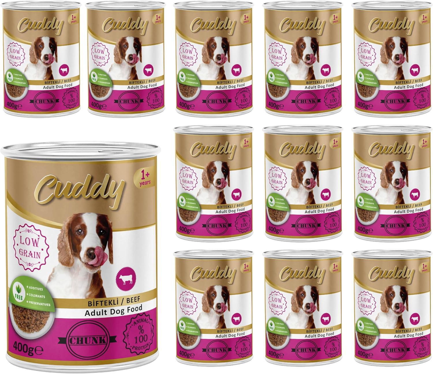 Alternative view of Cuddy Yetişkin Köpek Biftekli ve Jöleli Konserve Mama 400 Gr x 12 adet