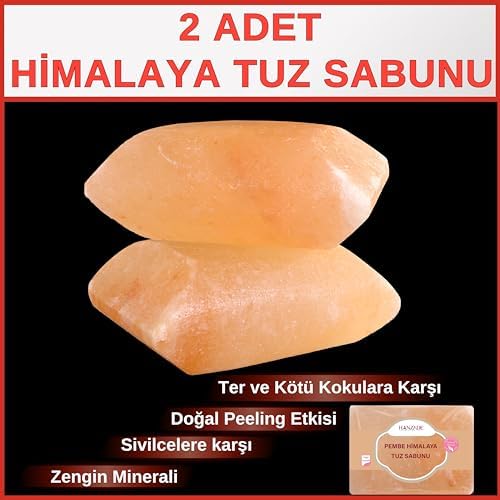 Bitkisel Himalaya Tuz Sabunu 300-350 Gr x 2 Adet Zengin Mineralli Doğal Saf Pembe Himalaya Kaya Tuzu Sabunu Doğal Peeling