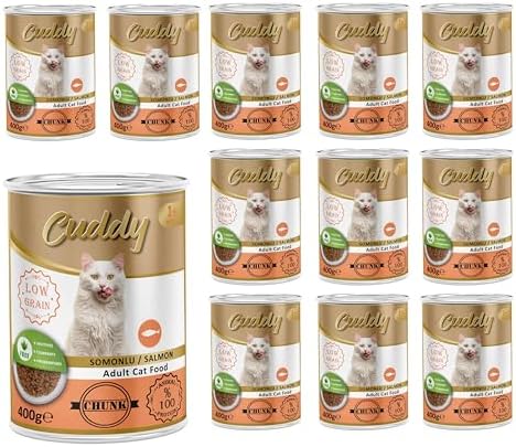 Cuddy Yetişkin Kedi Somonlu ve Jöleli Konserve Mama 400 Gr x 12 adet