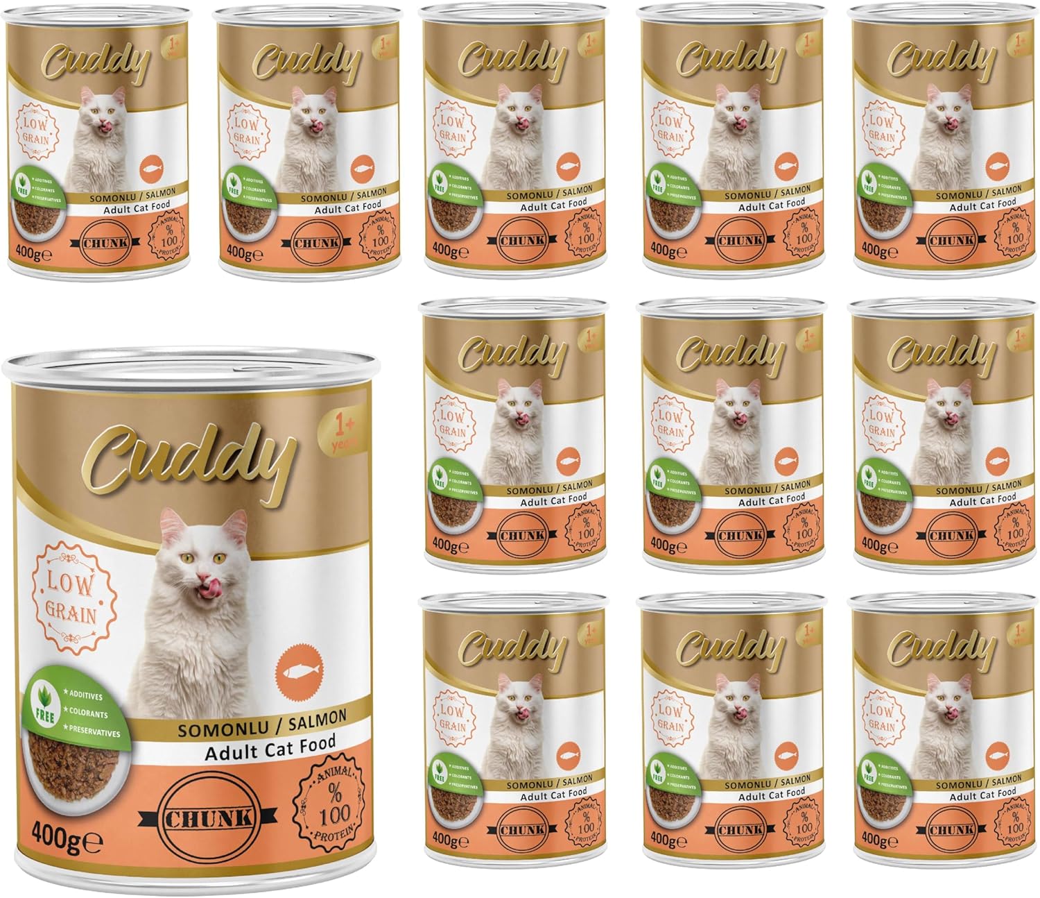 Alternative view of Cuddy Yetişkin Kedi Somonlu ve Jöleli Konserve Mama 400 Gr x 12 adet