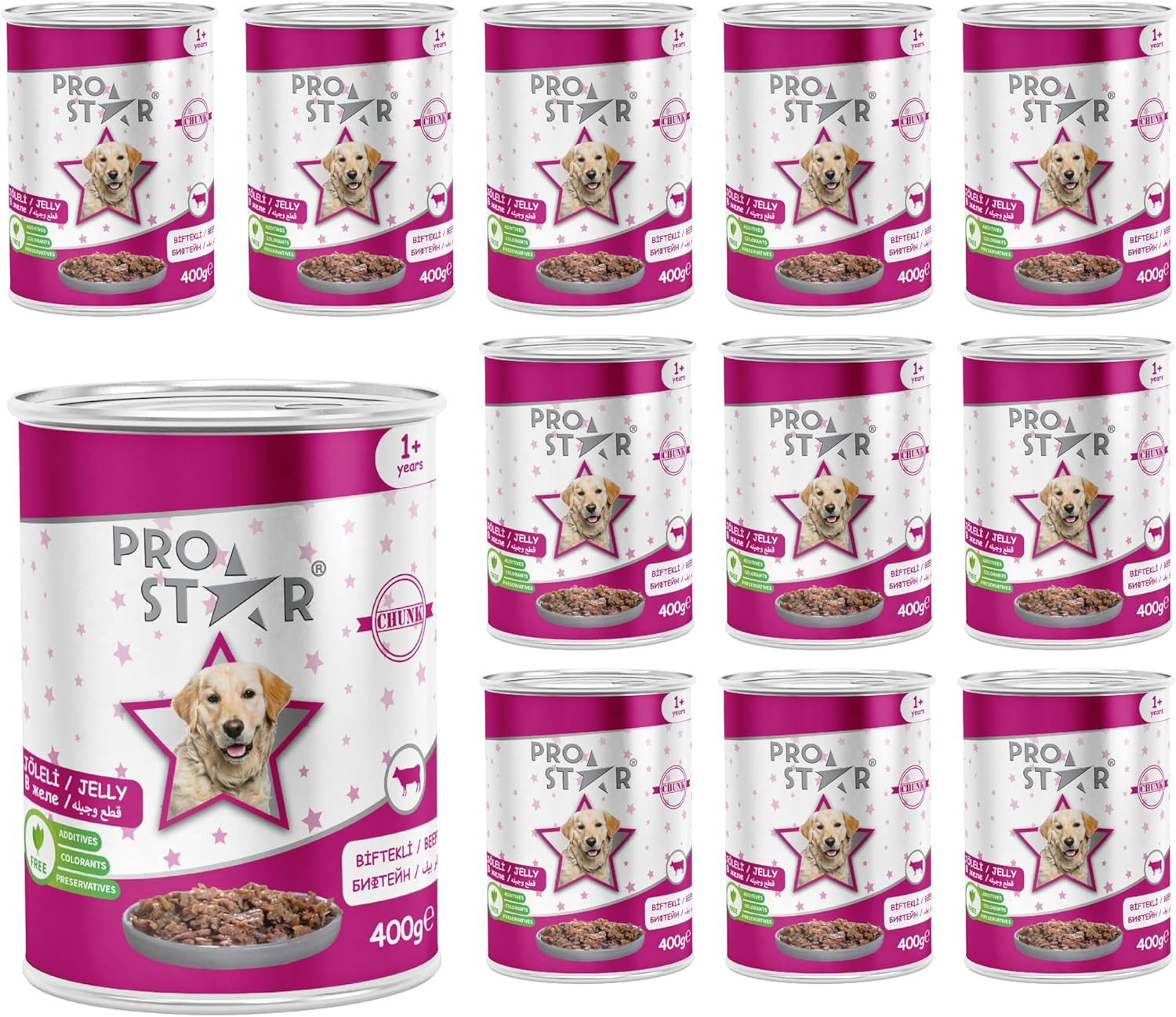 Alternative view of Prostar Yetişkin Köpek Biftekli ve Jöleli Konserve Mama 400 Gr x 12 adet