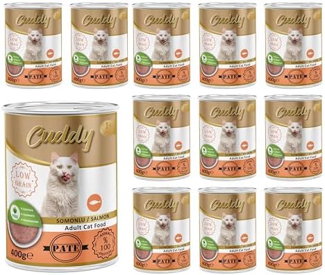 Cuddy Yetişkin Kedi Somonlu Pate Yaş Mama 400 Gr x 12 adet